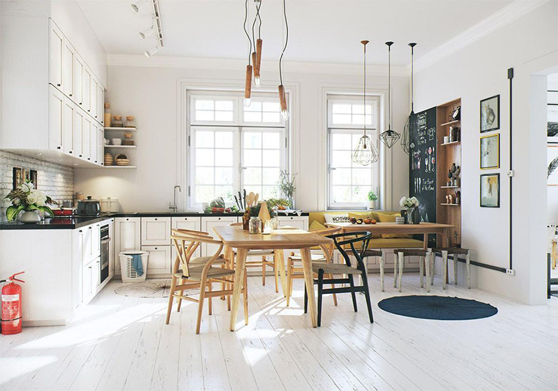 Tạo không gian thông thoáng cho phòng bếp bằng cách mở rộng cửa sổ và chọn màu sơn sángTạo không gian thông thoáng cho phòng bếp bằng cách mở rộng cửa sổ và chọn màu sơn sáng