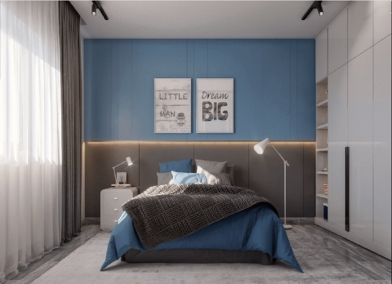 Mẫu phòng ngủ hiện đại màu xanh dươngMẫu phòng ngủ hiện đại màu xanh dương